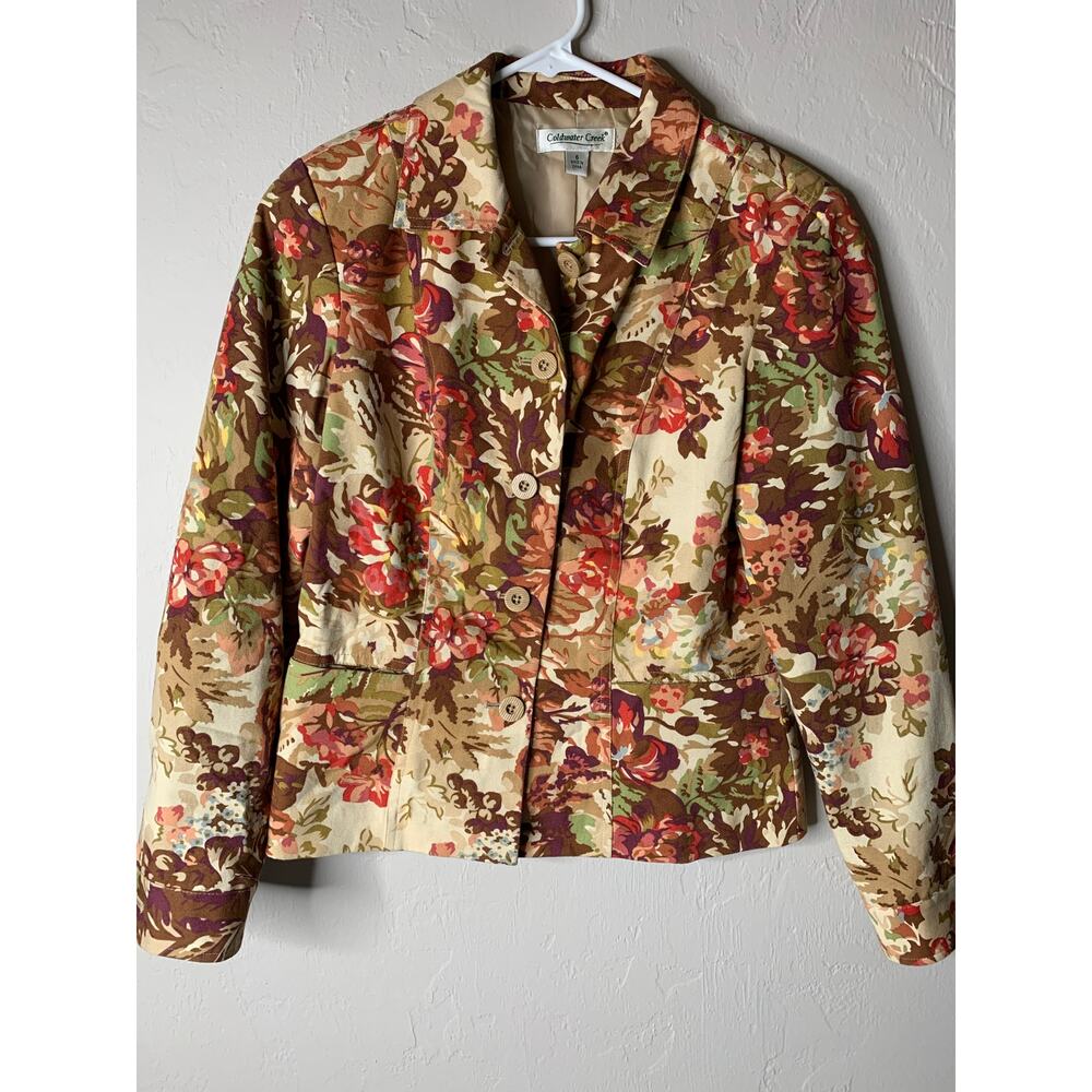 COLDWATER CREEK Women’s Floral Jacket Blazer Size 6